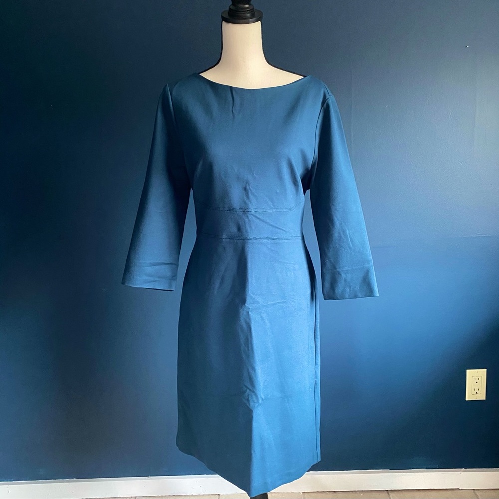 NEW Ann Taylor Blue A-Line Boat Neck Dress Size 14